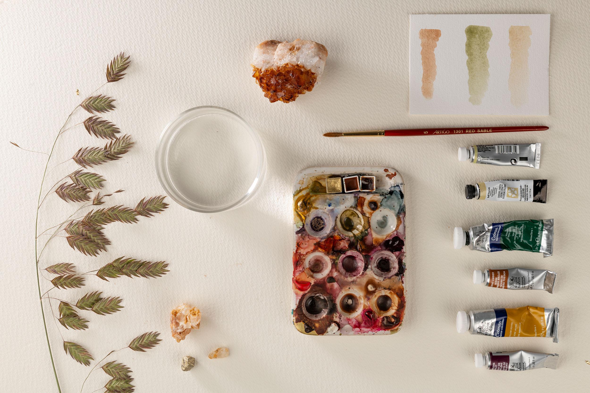 Schelpen schilderen in aquarel - Foto