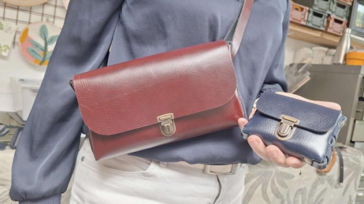 WORKSHOP LEDEREN HANDTAS-CROSSBODY EN PORTEMONNEE