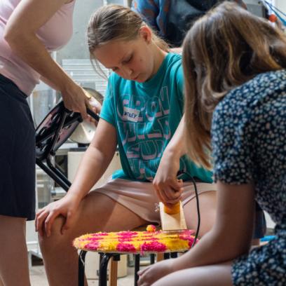 Tuften workshop in Leuven: maak je eigen design krukje