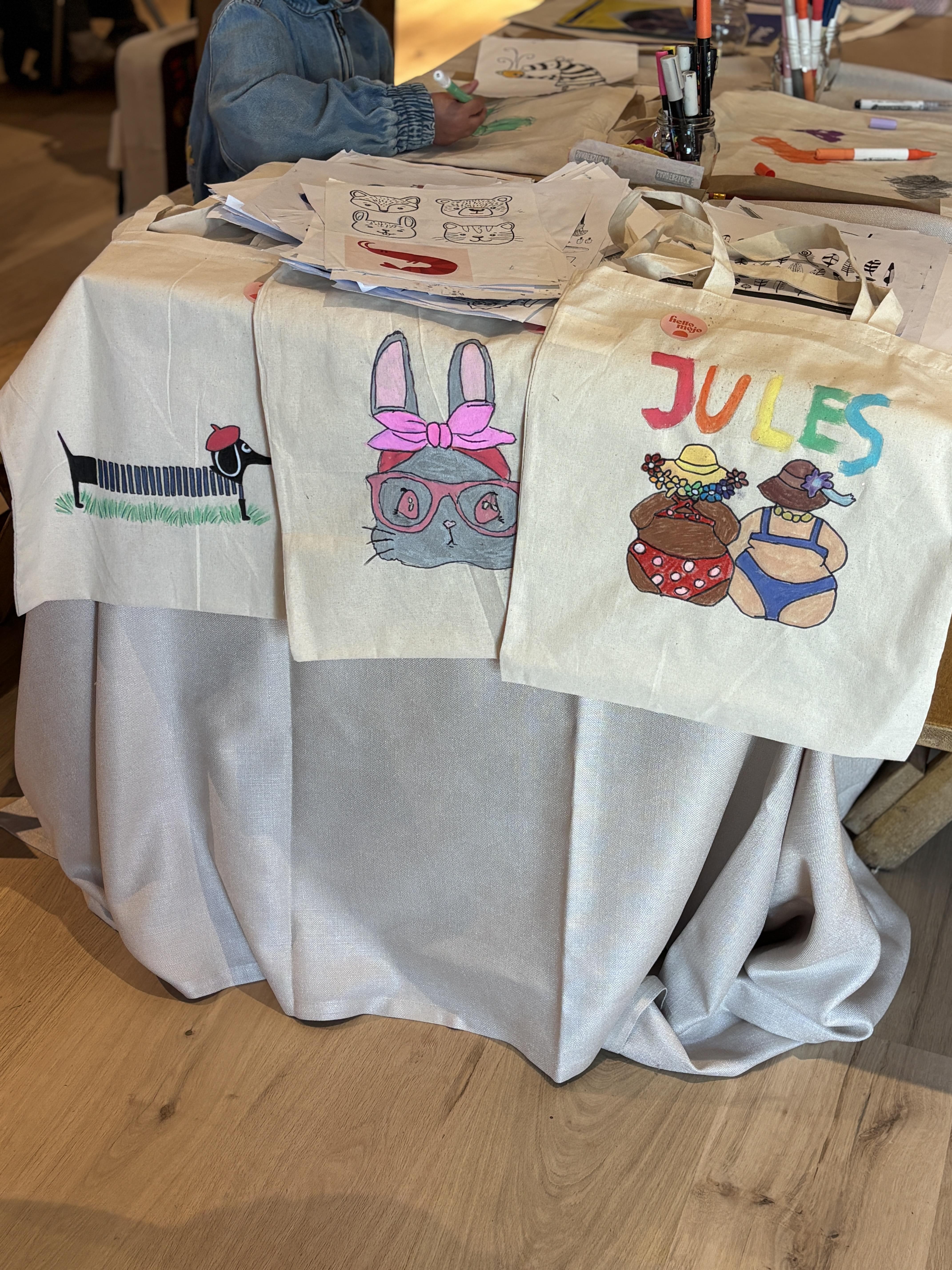 Workshop totebags versieren - Foto