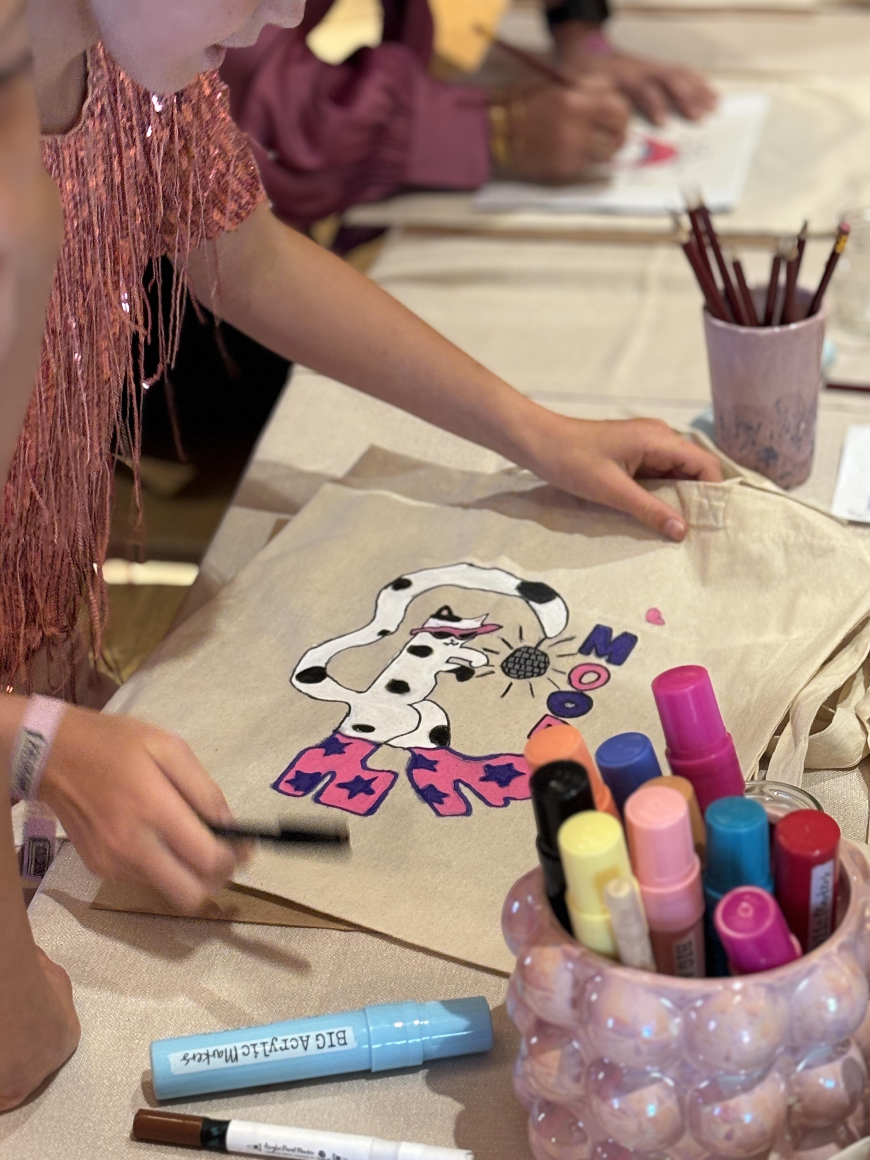 Workshop totebags versieren - Foto