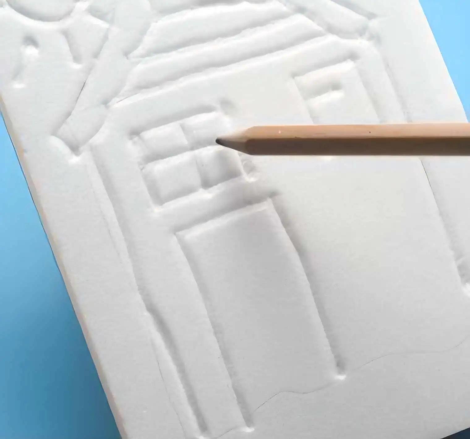 Kleuterknutselkriebels : Blockprint maken rond het verhaal Het boek zonder tekeningen bij REST. - Foto
