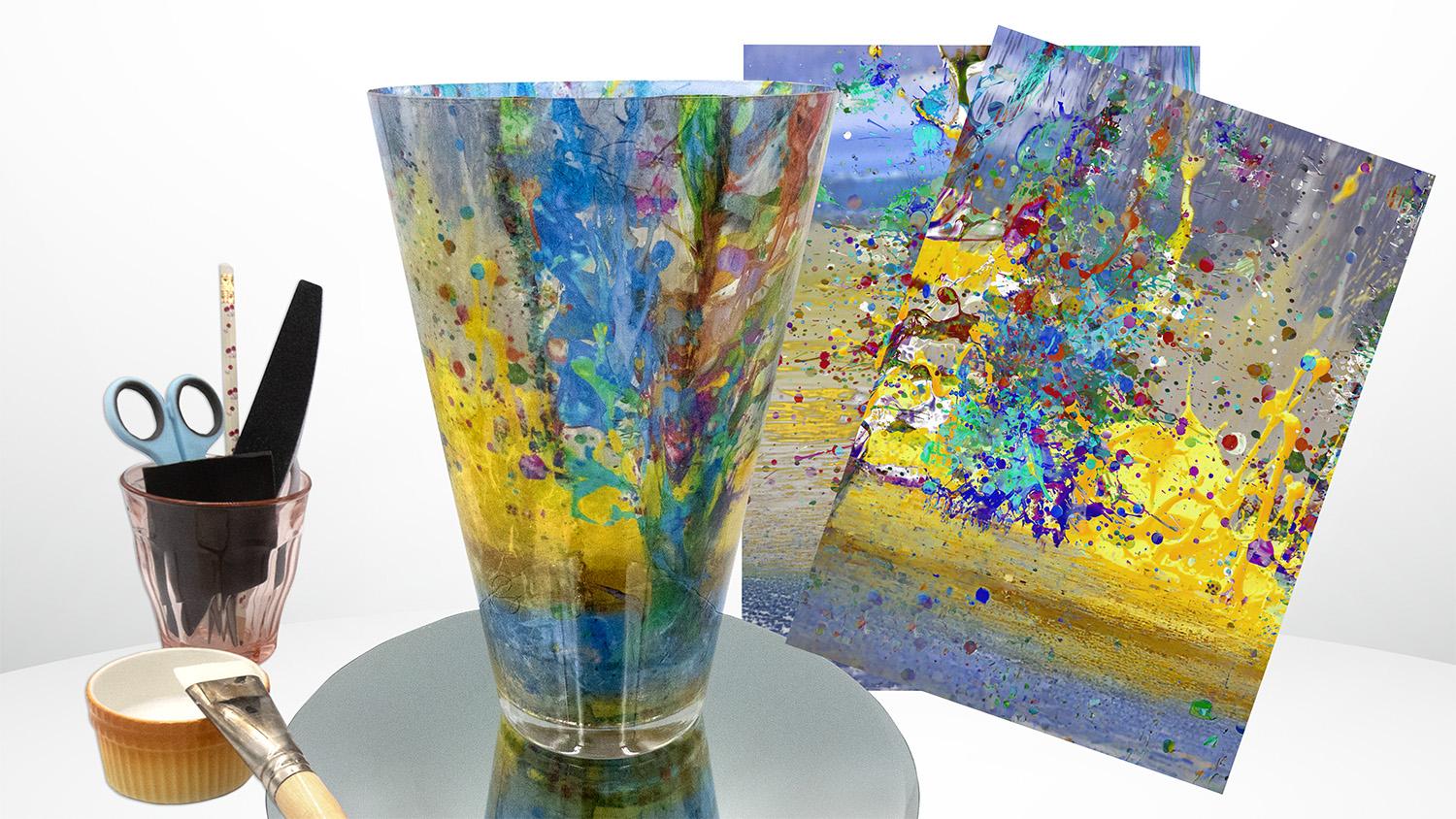 Workshop rijstpapier op glas - Foto