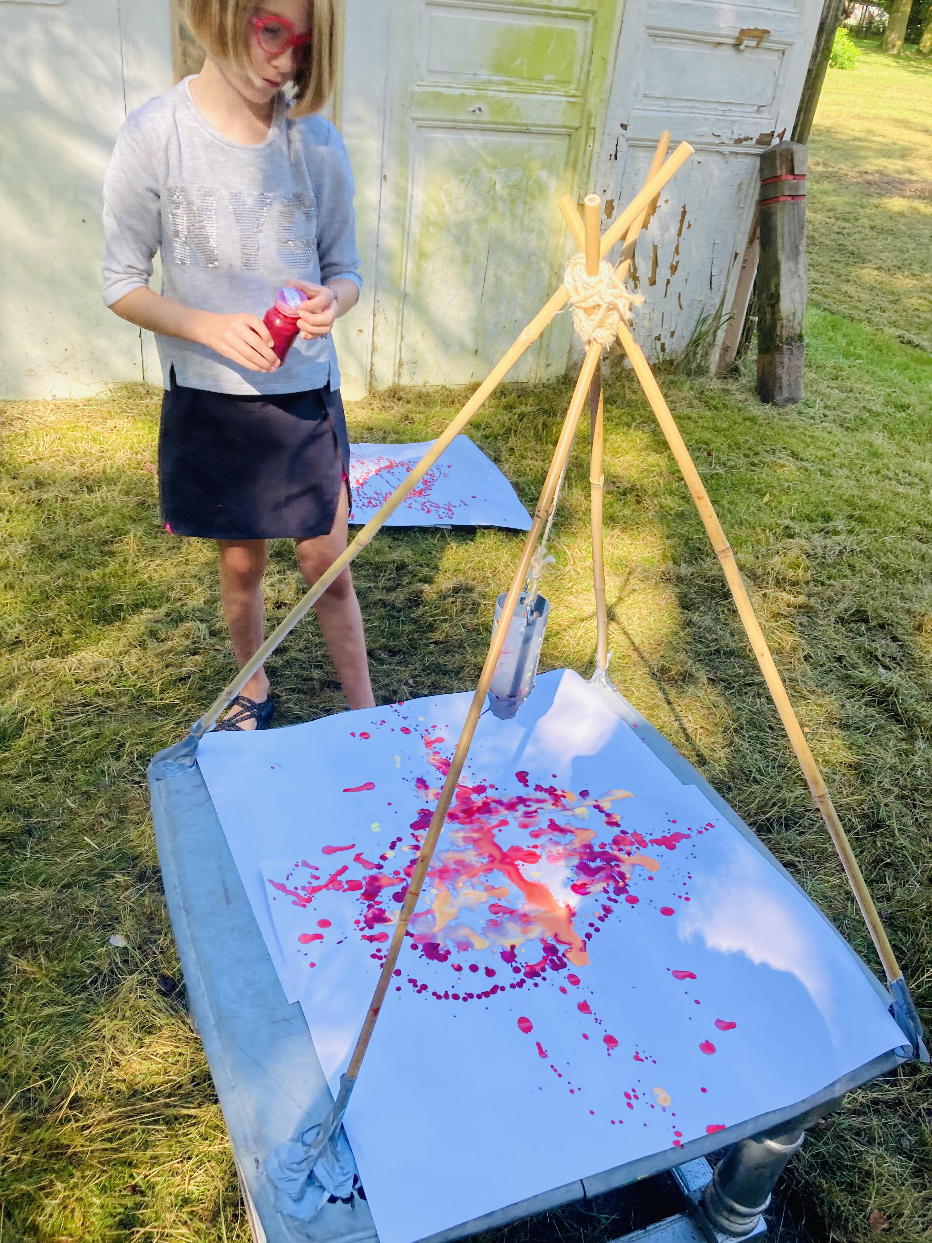 Gezinsworkshop Action Painting - Foto