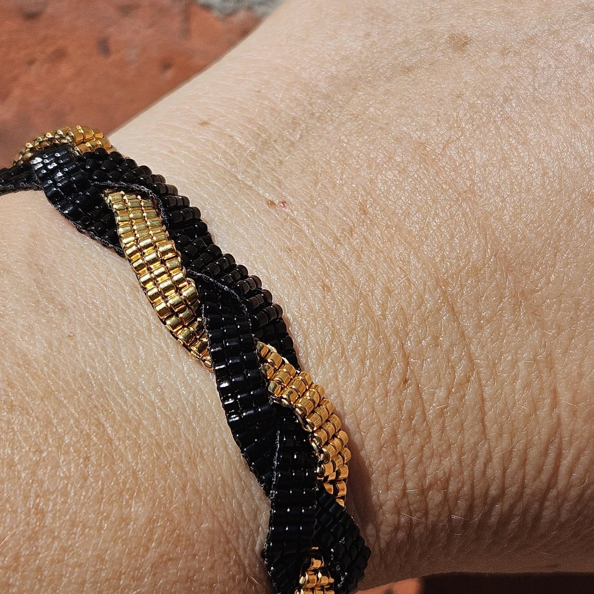 Armband Weven op weefraam, met Miyuki Kralen - Foto