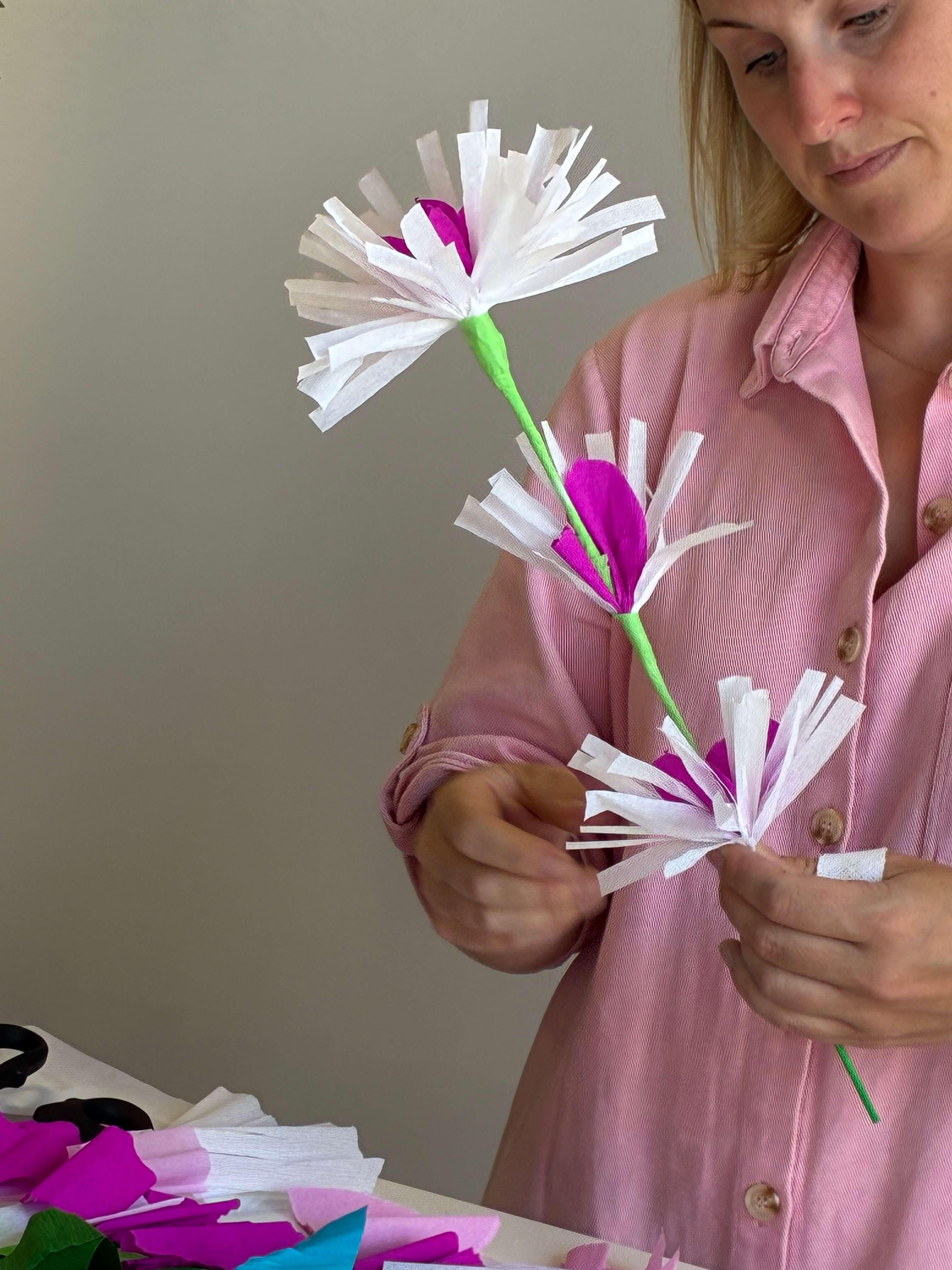 duo-workshop, papieren strandbloemen maken - Foto