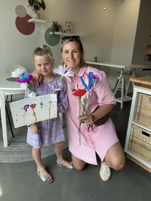 duo-workshop, papieren strandbloemen maken