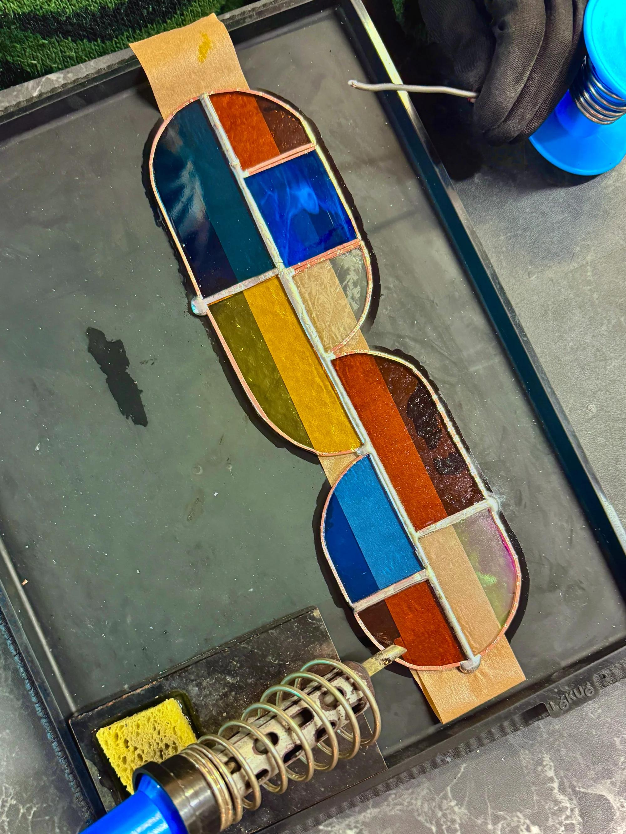 Workshop glas-in-lood raamhanger - Foto