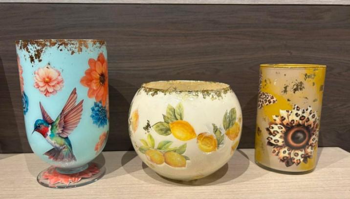 WORKSHOP - reverse decoupage vaas