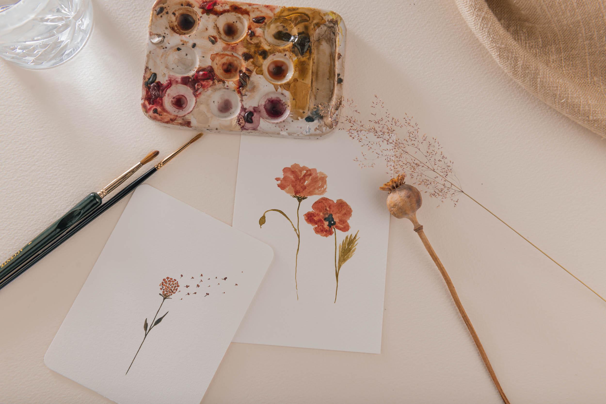 Eenvoudige bloemen in Aquarel workshop - Foto