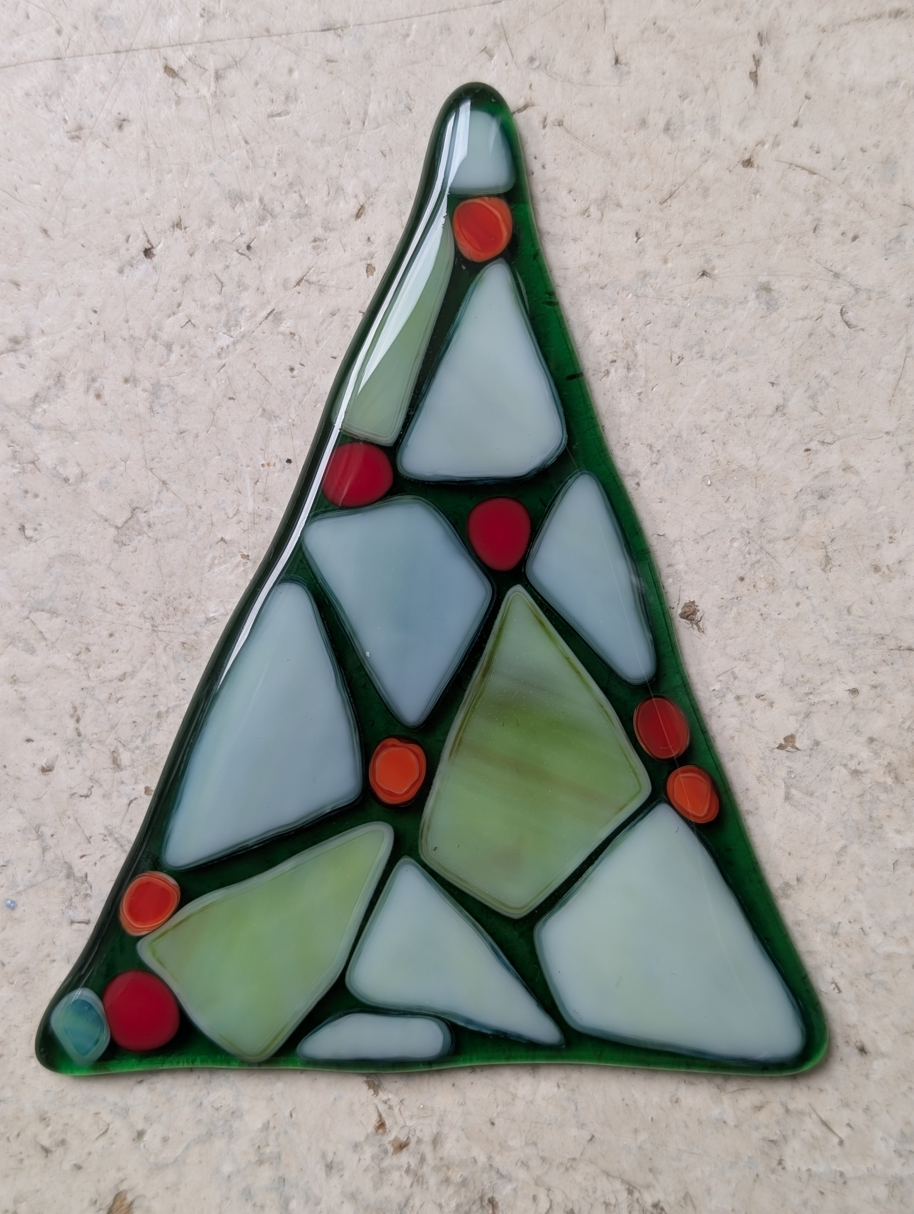Glas fusen: 2 kerstbomen met kaarslicht -2.5u/3u