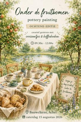 🌿 Pottery Painting – Ochtend Editie