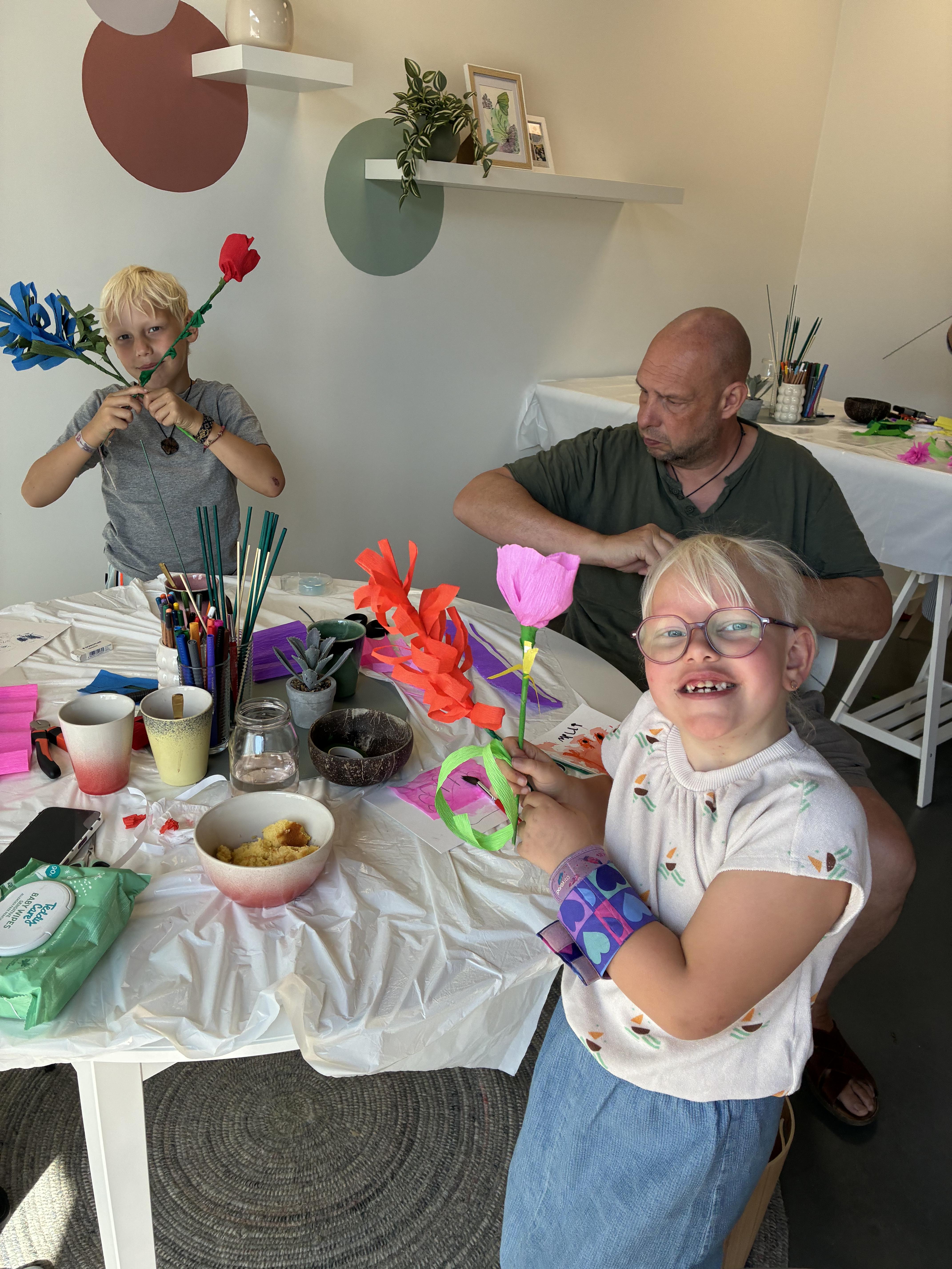 duo-workshop, papieren strandbloemen maken - Foto