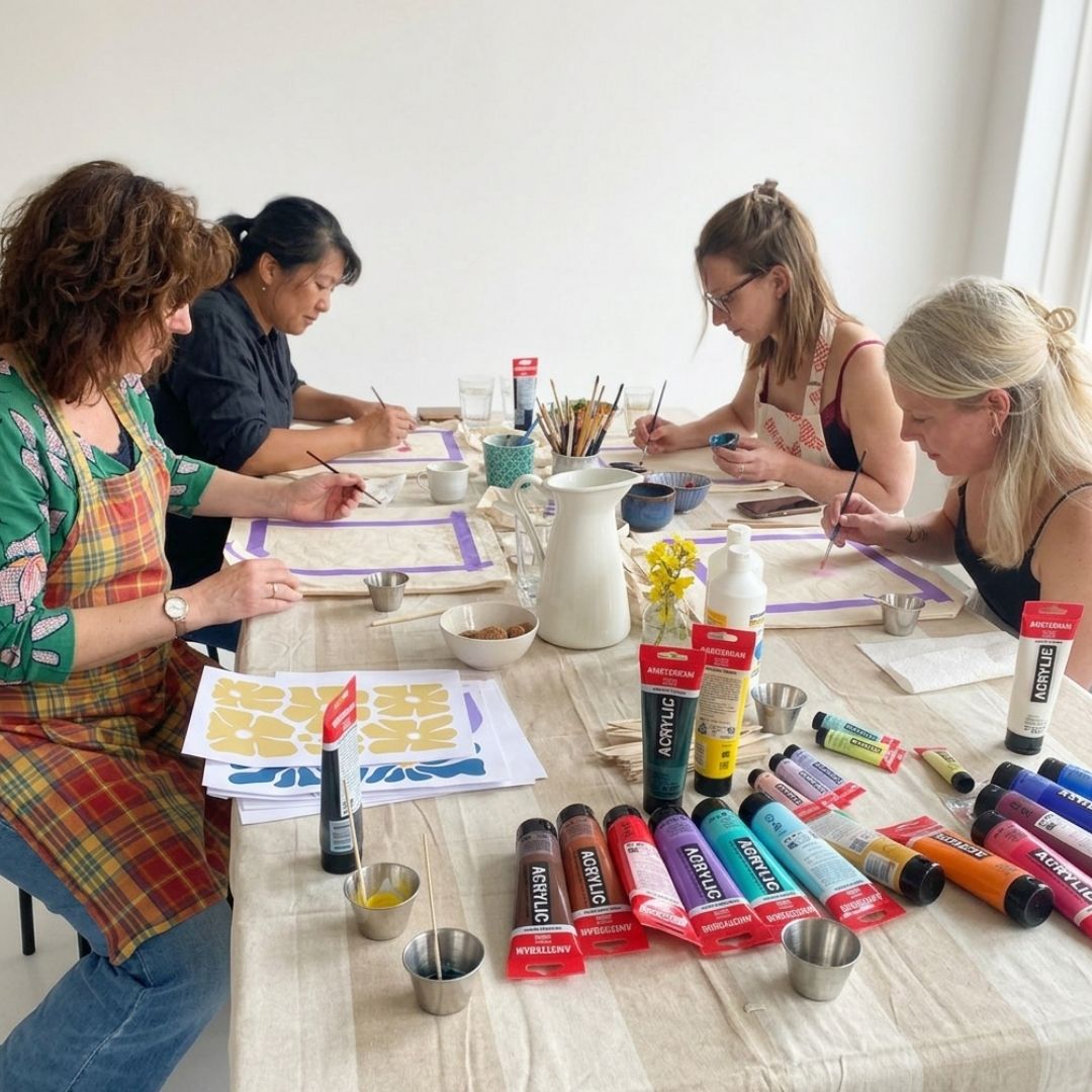 Textiel schilderen workshop – ontwerp je eigen katoenen tas