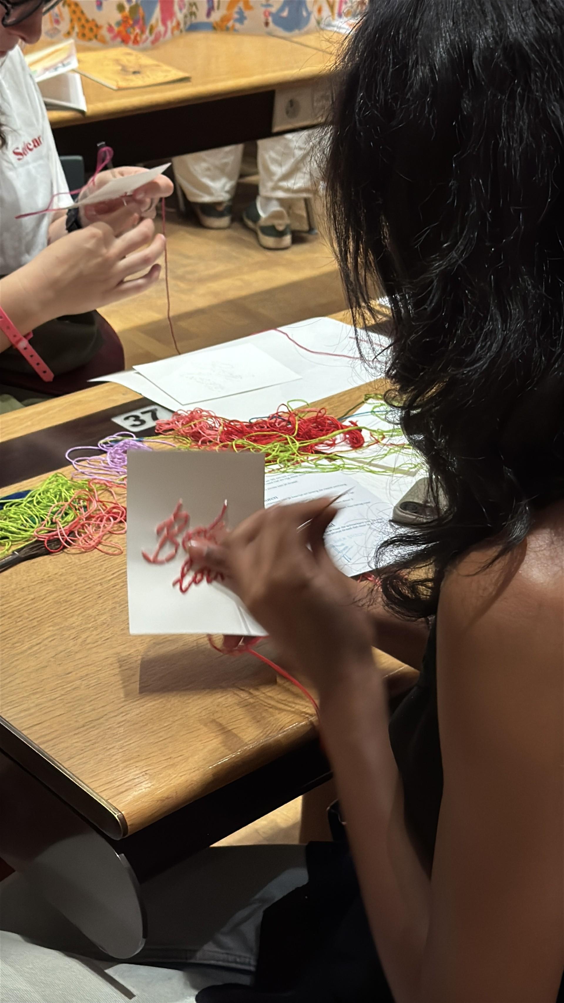 Workshop postkaart borduren - Foto