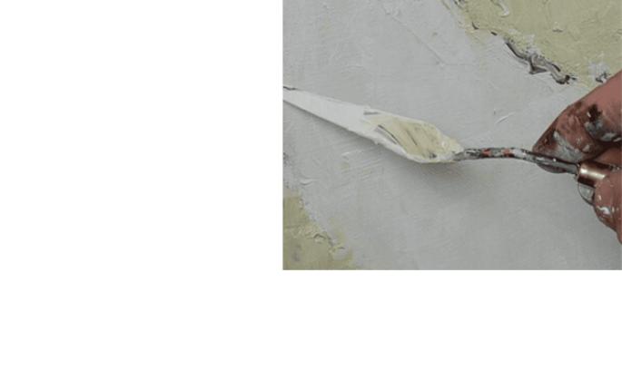 Abstract schilderen met paletmes (schildersmes)