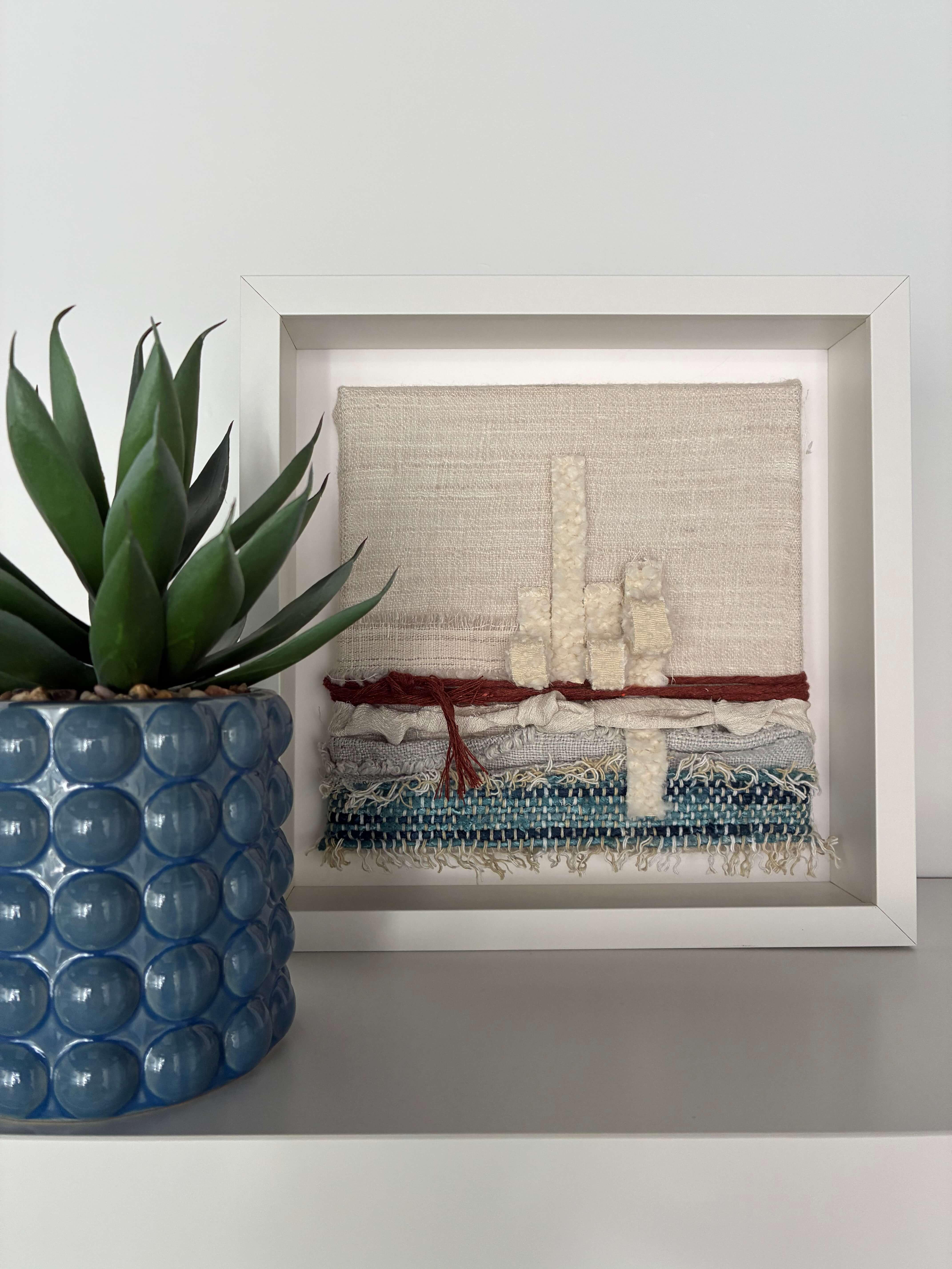Upcycling wanddecoratie maken met stoffen - Foto
