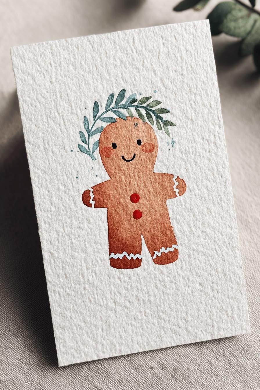 Aquarel kerstkaartjes met kalligrafie - Foto