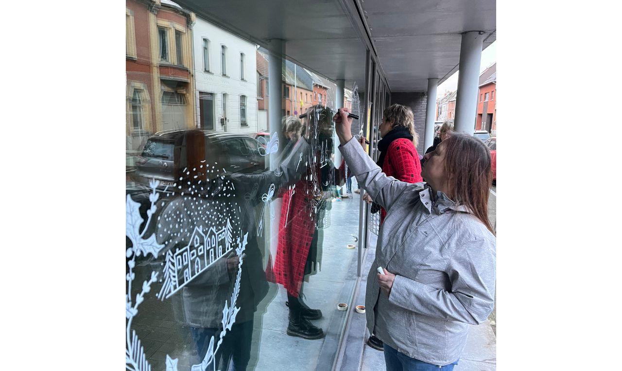 Raamtekenen voor het eindejaar - Foto
