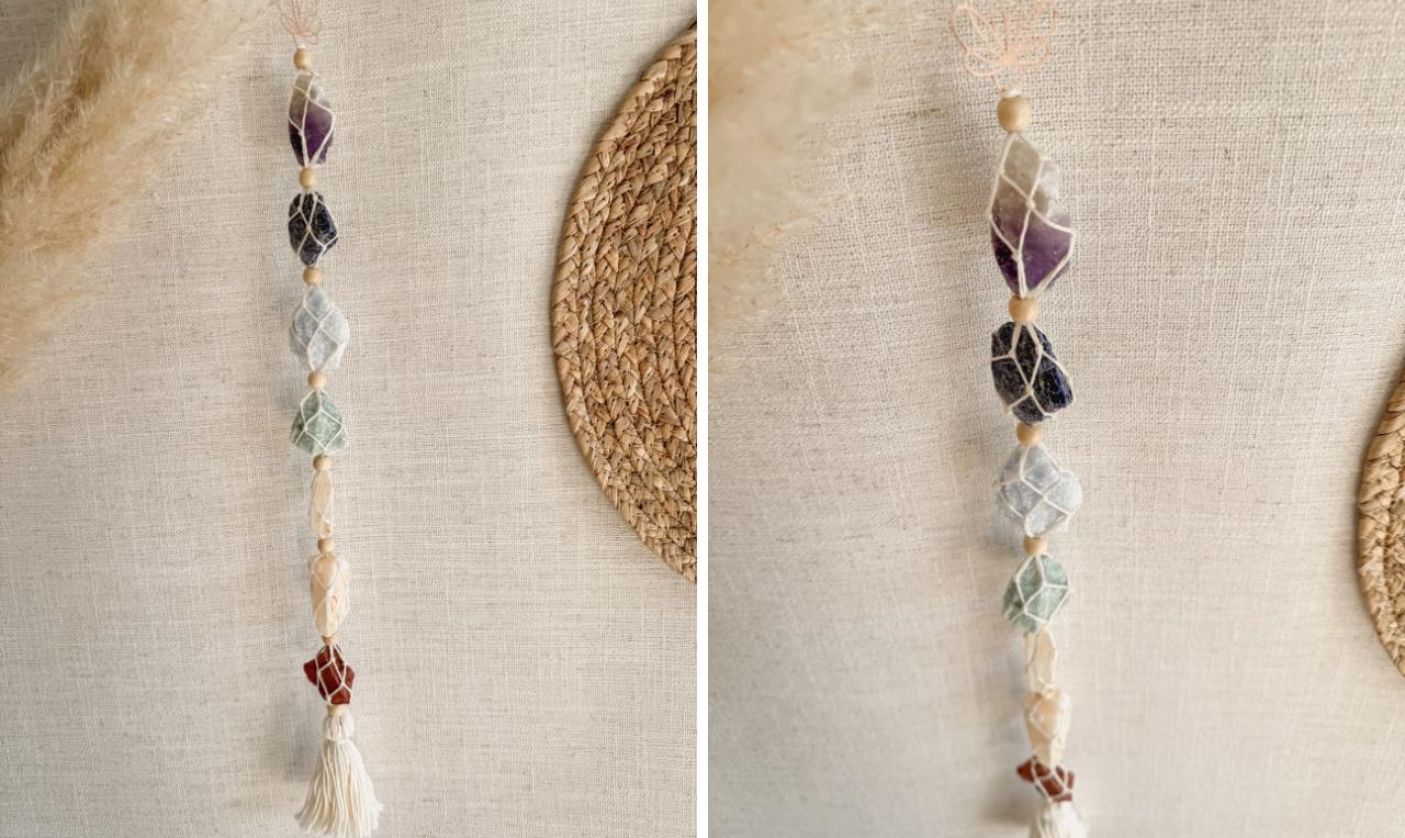 Maak je eigen chakra hanger met edelstenen - Foto