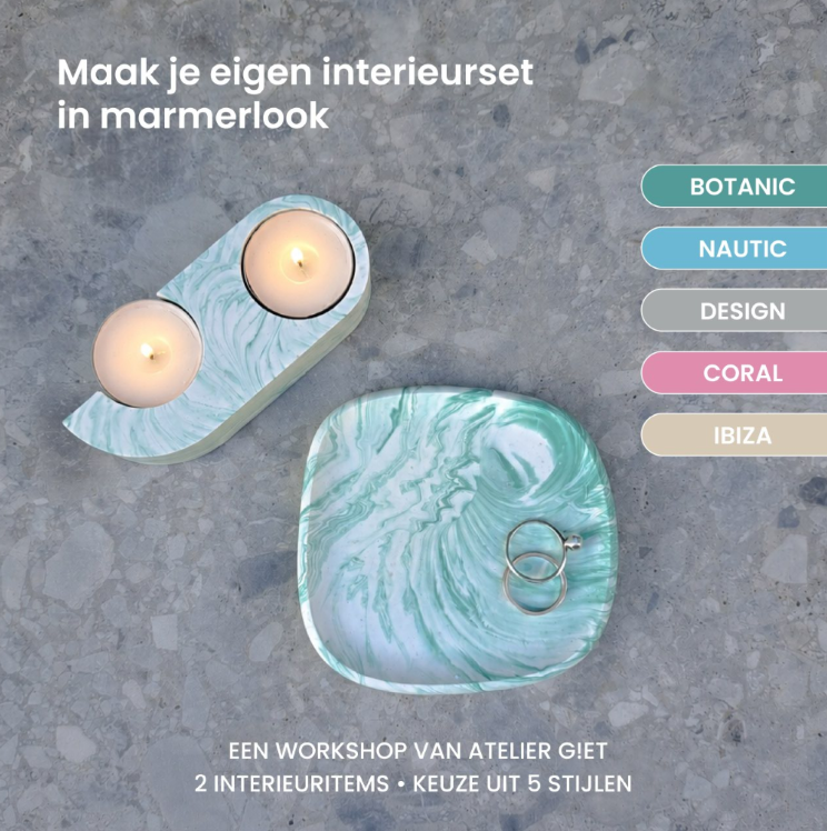 Event/Beurs Workshop: Maak interieuritems in marmerlook in 60 minuten