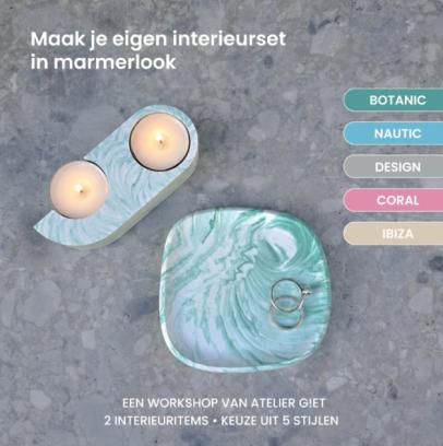 Event/Beurs Workshop: Maak interieuritems in marmerlook in 60 minuten