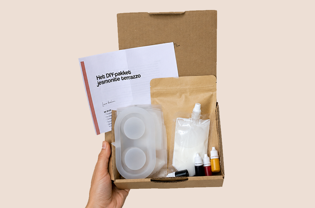 DIY pakket jesmonite terrazzo | waxinelichthouder
