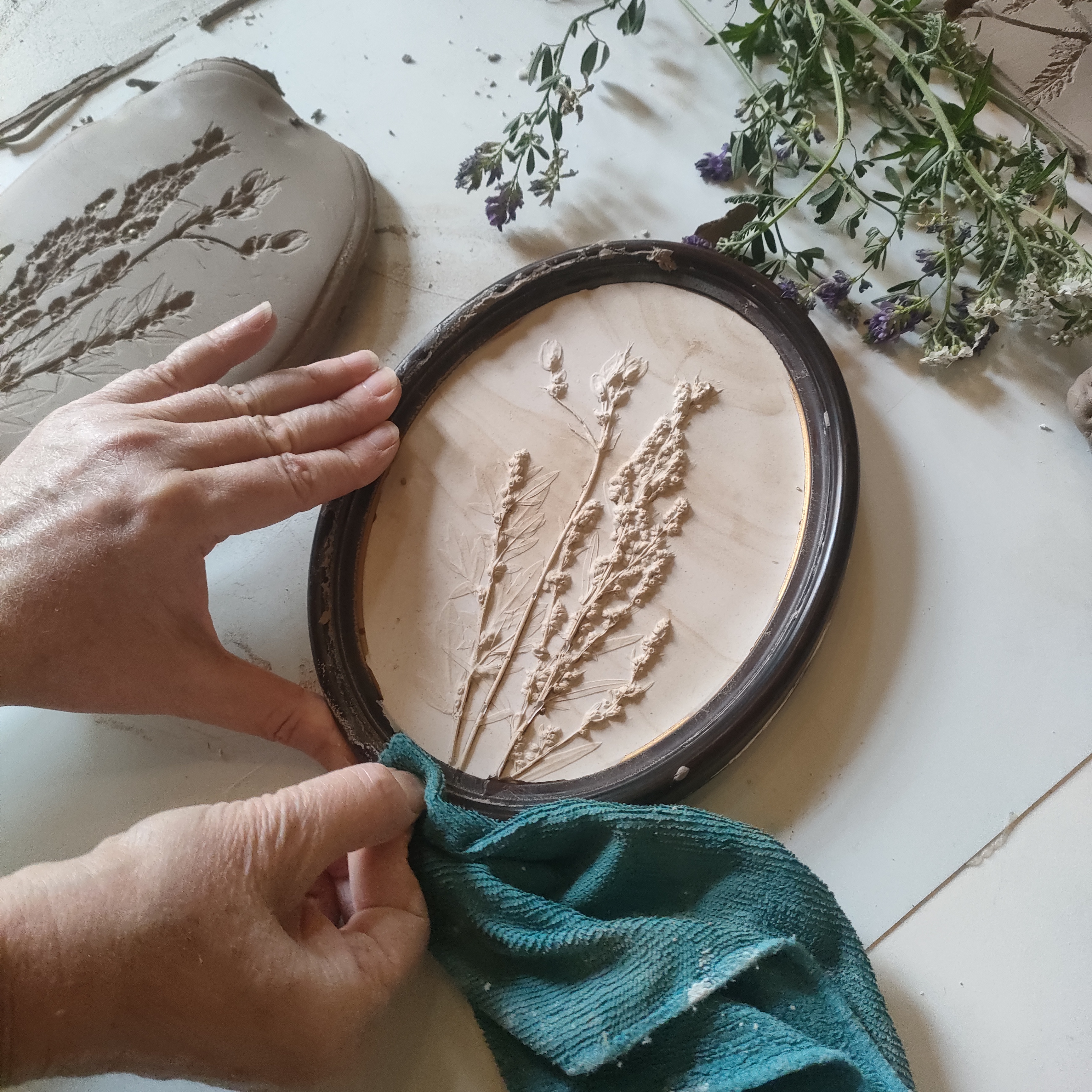 Botanische tegels maken