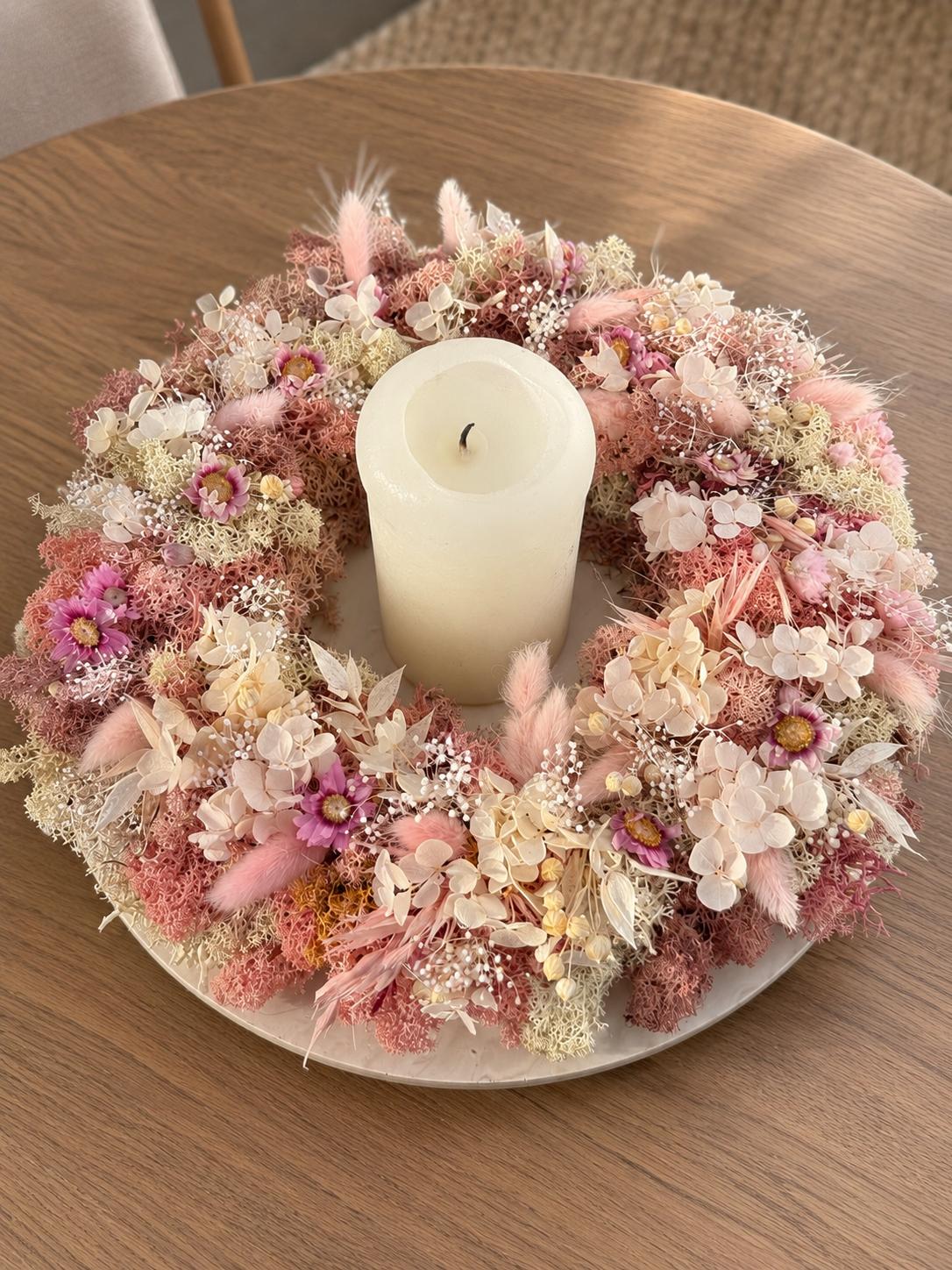 Workshop Moskrans met droogbloemen - Foto