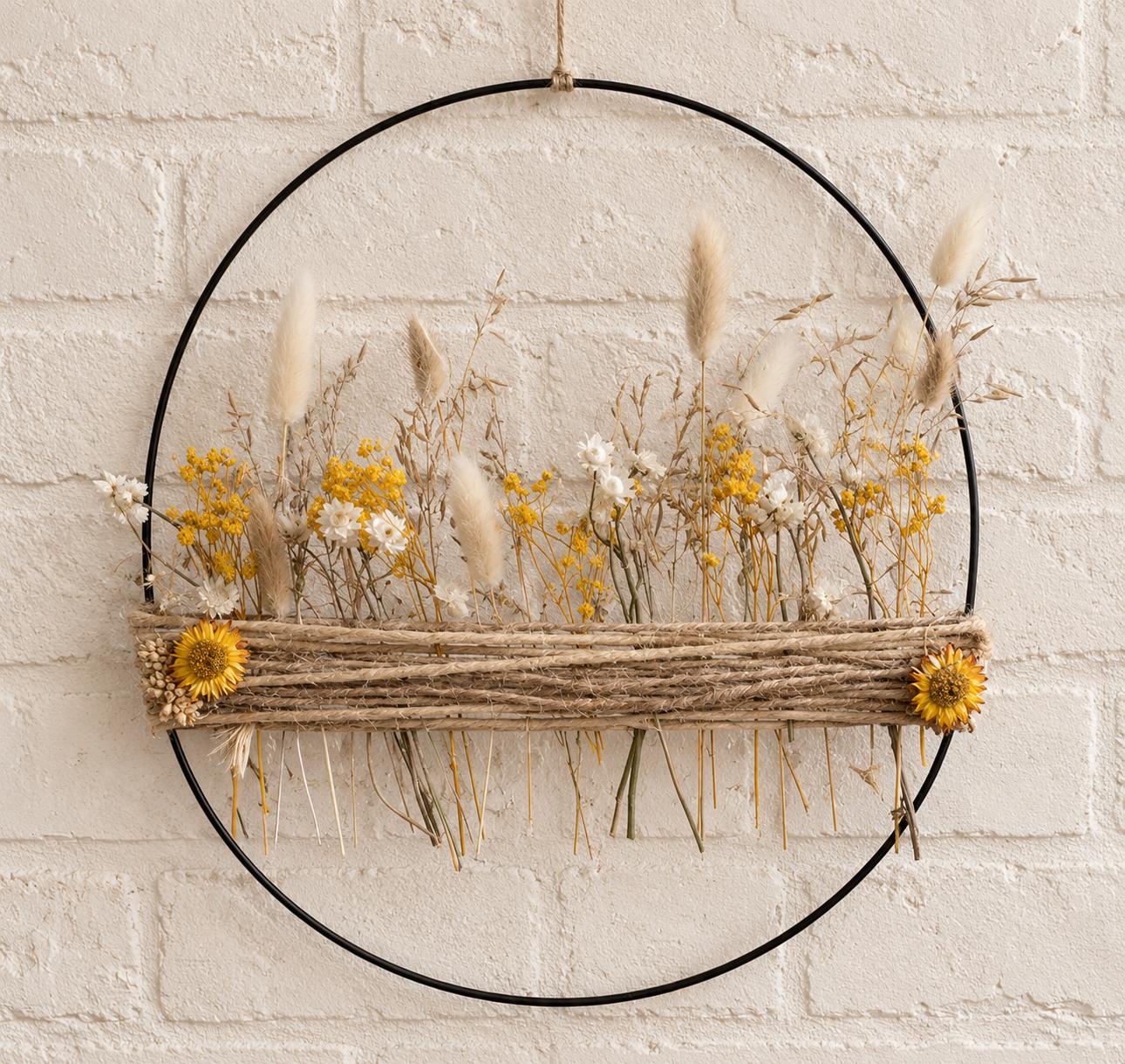 Workshop wanddecoratie met droogbloemen - Foto