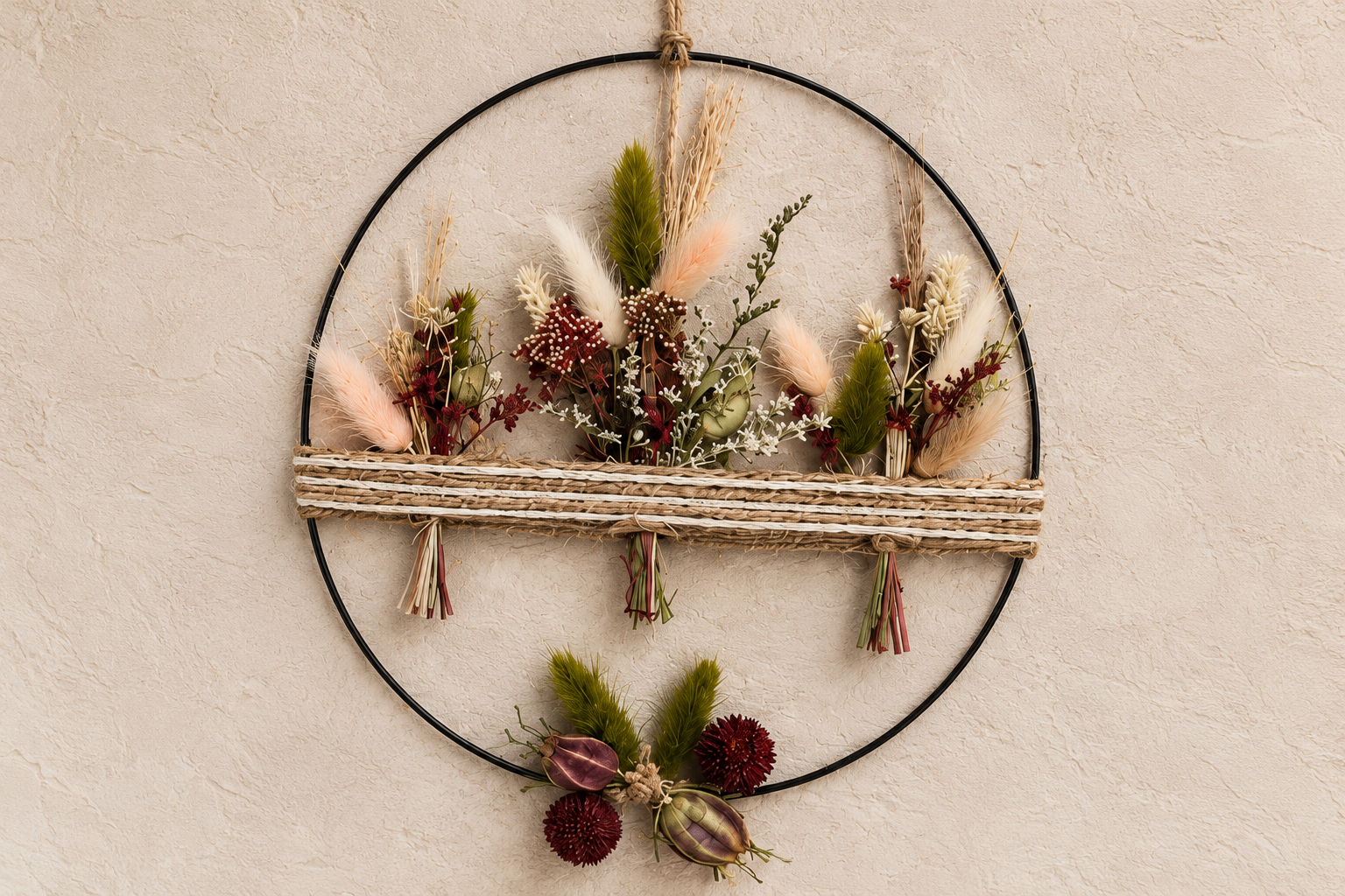 Workshop wanddecoratie met droogbloemen