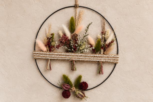 Workshop wanddecoratie met droogbloemen