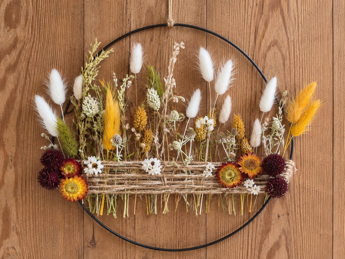 Workshop wanddecoratie met droogbloemen - Foto