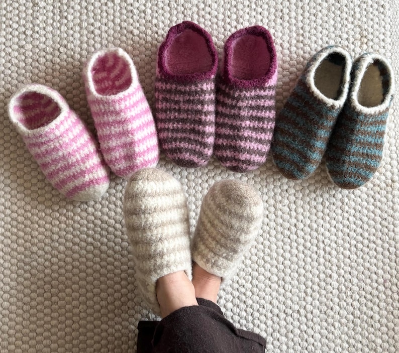Haak je sloffen met een streepje voor-DIY kit