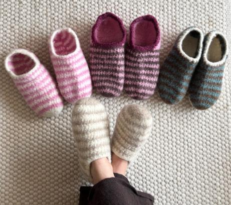 Haak je sloffen met een streepje voor-DIY kit