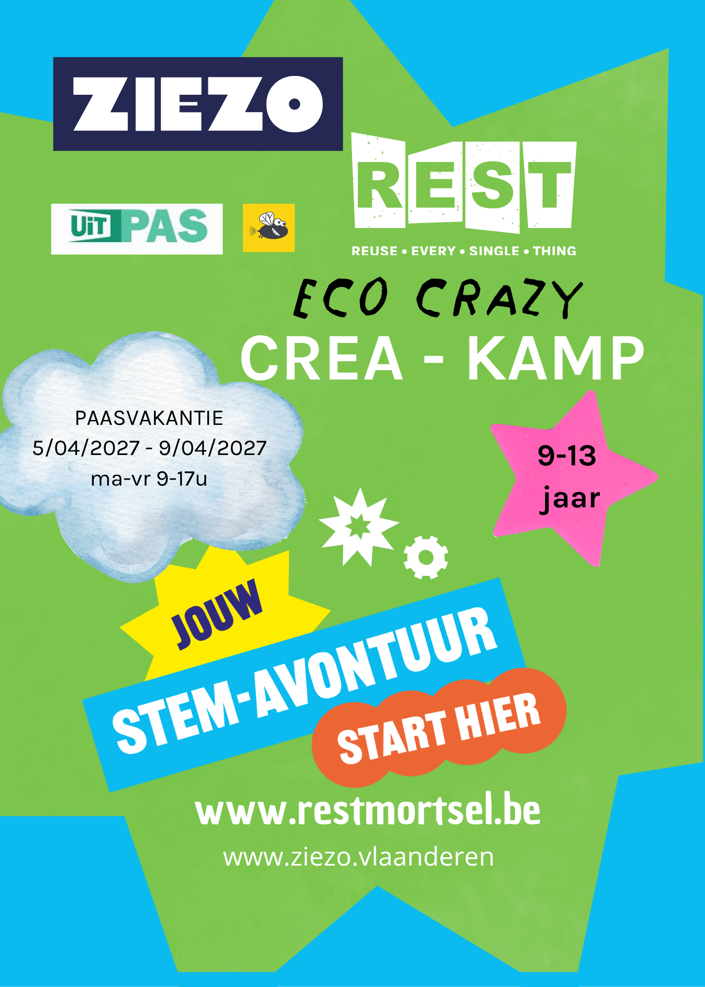 Eco-Crazy-Creakamp bij REST paasvakantie 2027 leeftijd 9 - 13 jaar