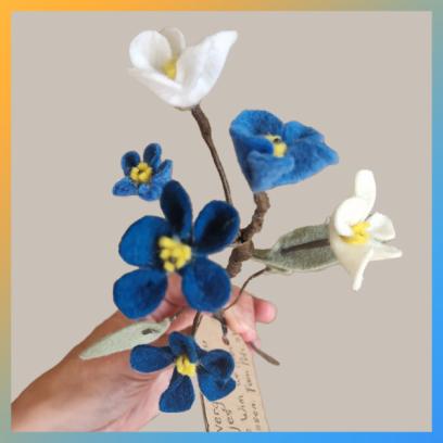 Bloemen van Wolvilt - Vergeet-me-nietjes
