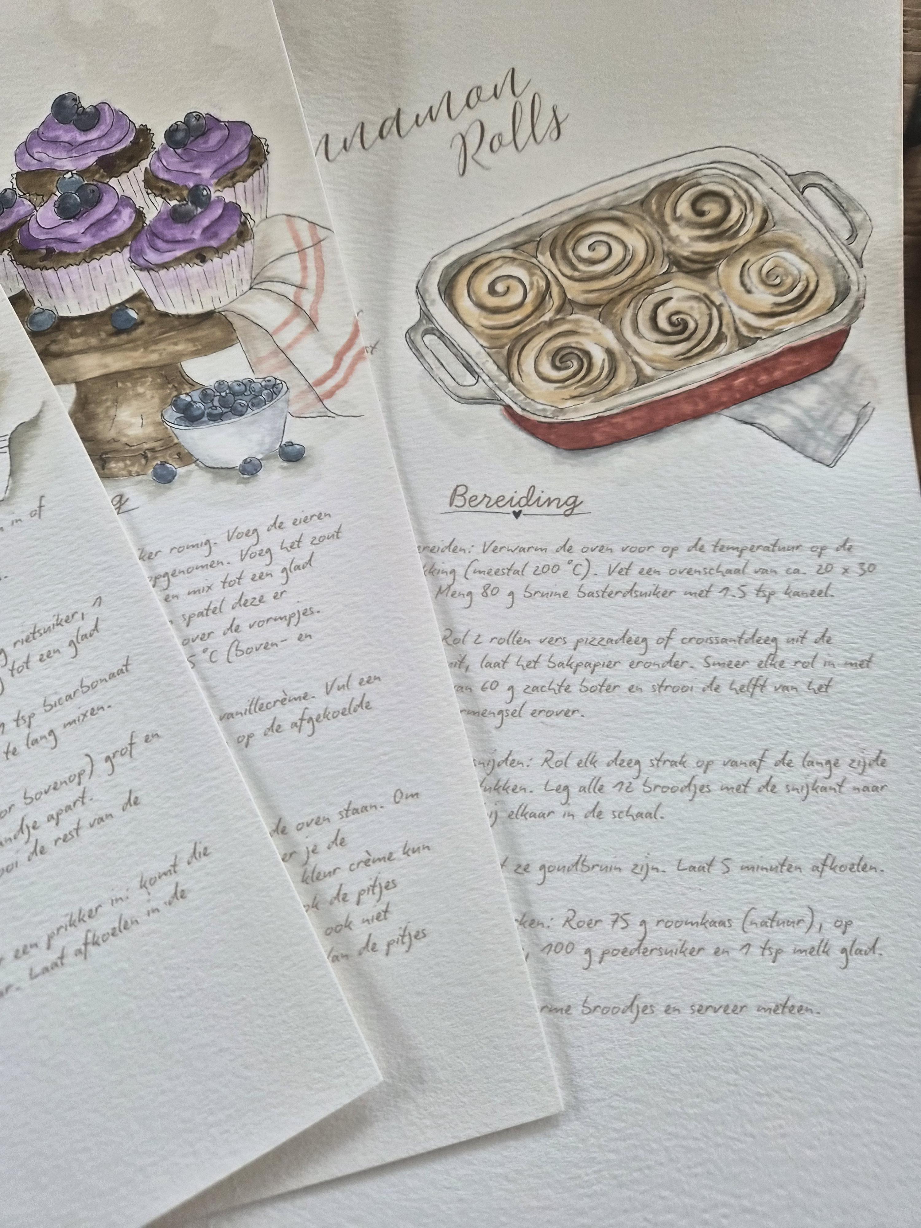 COSY WINTER AQUAREL: Leer aquarel met een geïllustreerde receptenkaart - Foto