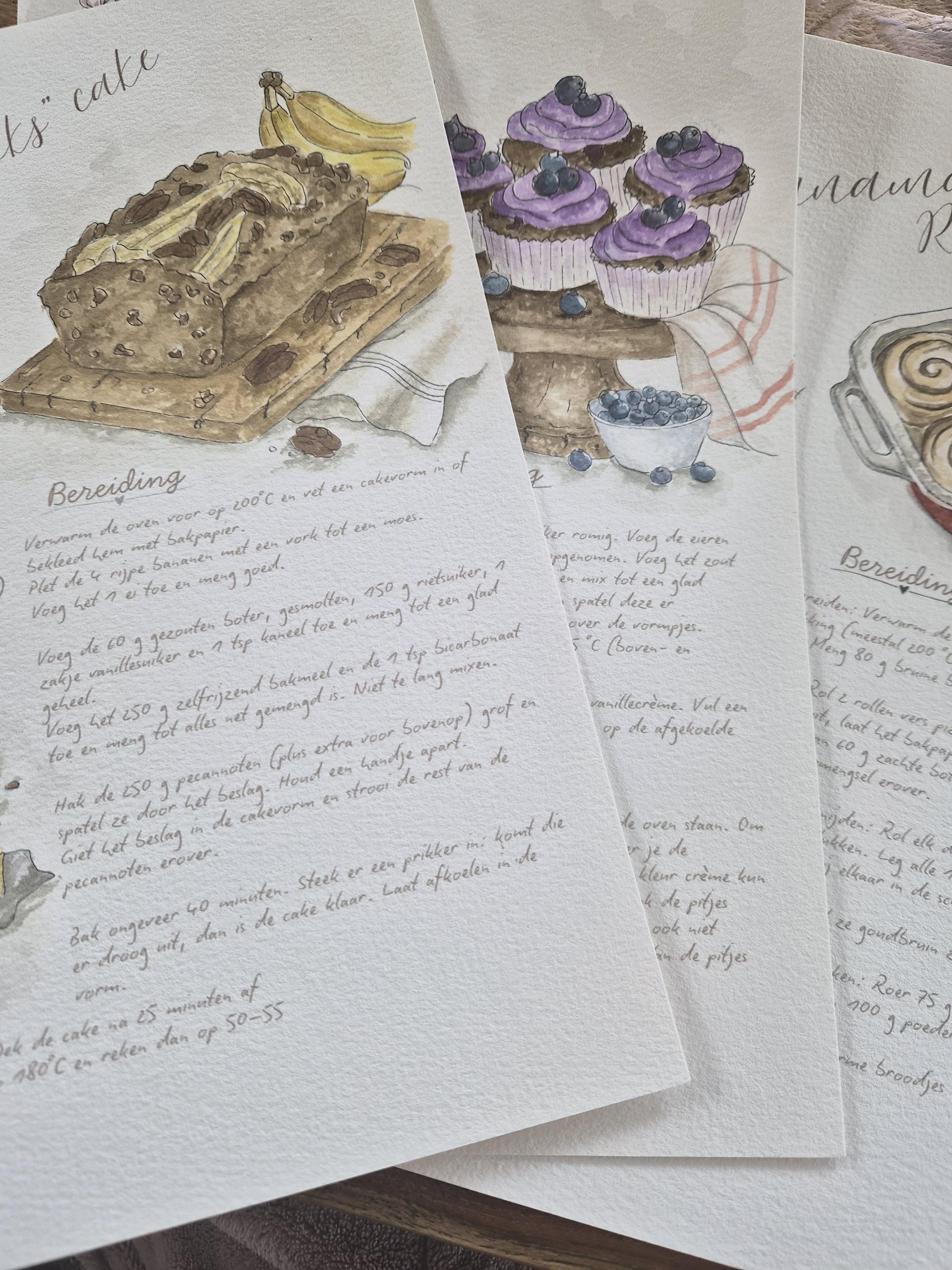 COSY WINTER AQUAREL: Leer aquarel met een geïllustreerde receptenkaart - Foto