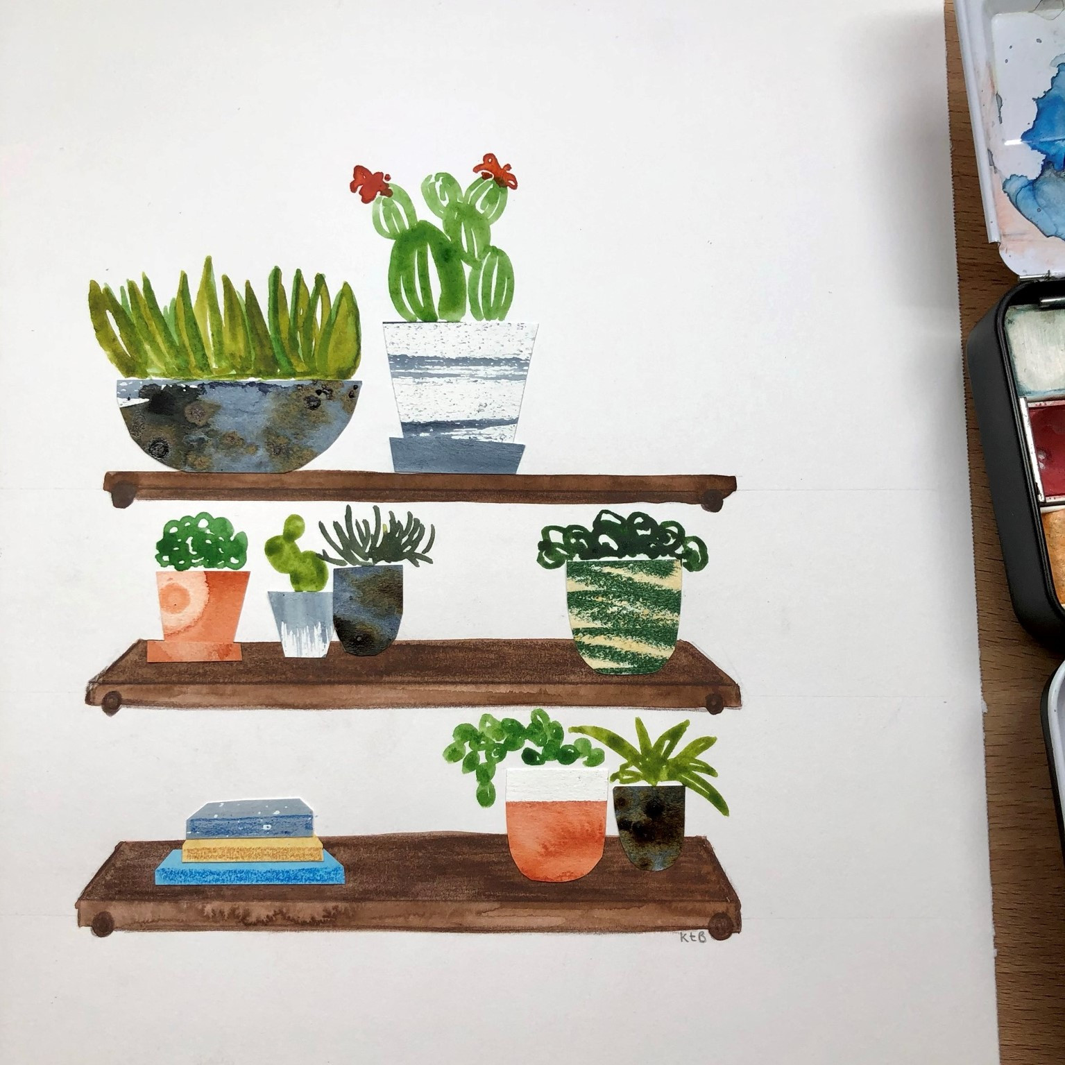 Online cursus. Cactussen en vetplanten illustreren met aquarel - Foto